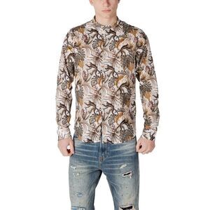 Gianni Lupo White Cotton Pattern Men's Shirt